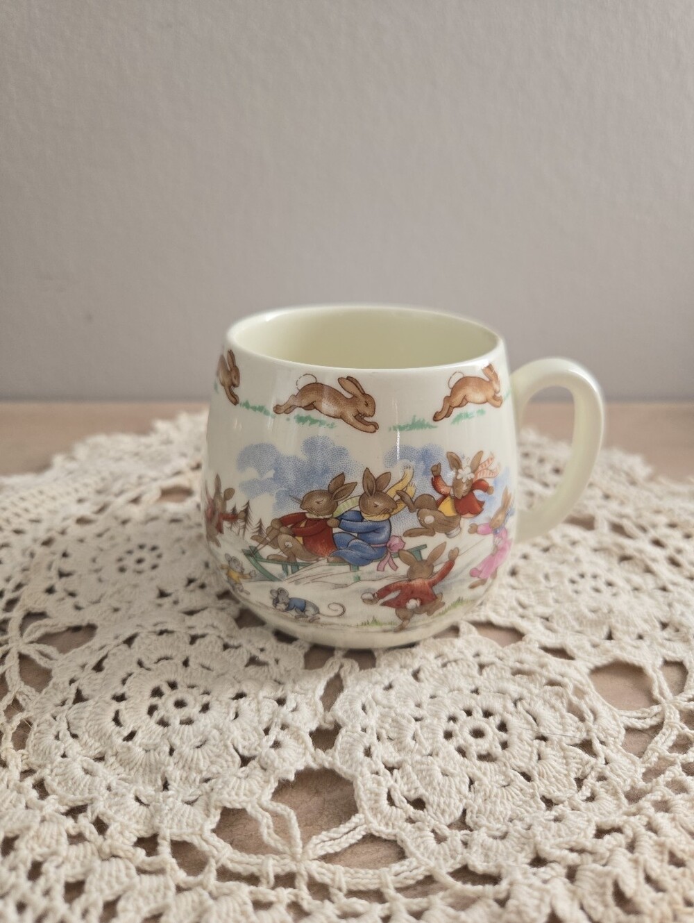 Vintage Royal Doulton Bunnykins English Fine Bone China 1-Handle "Don" Mug 70s
